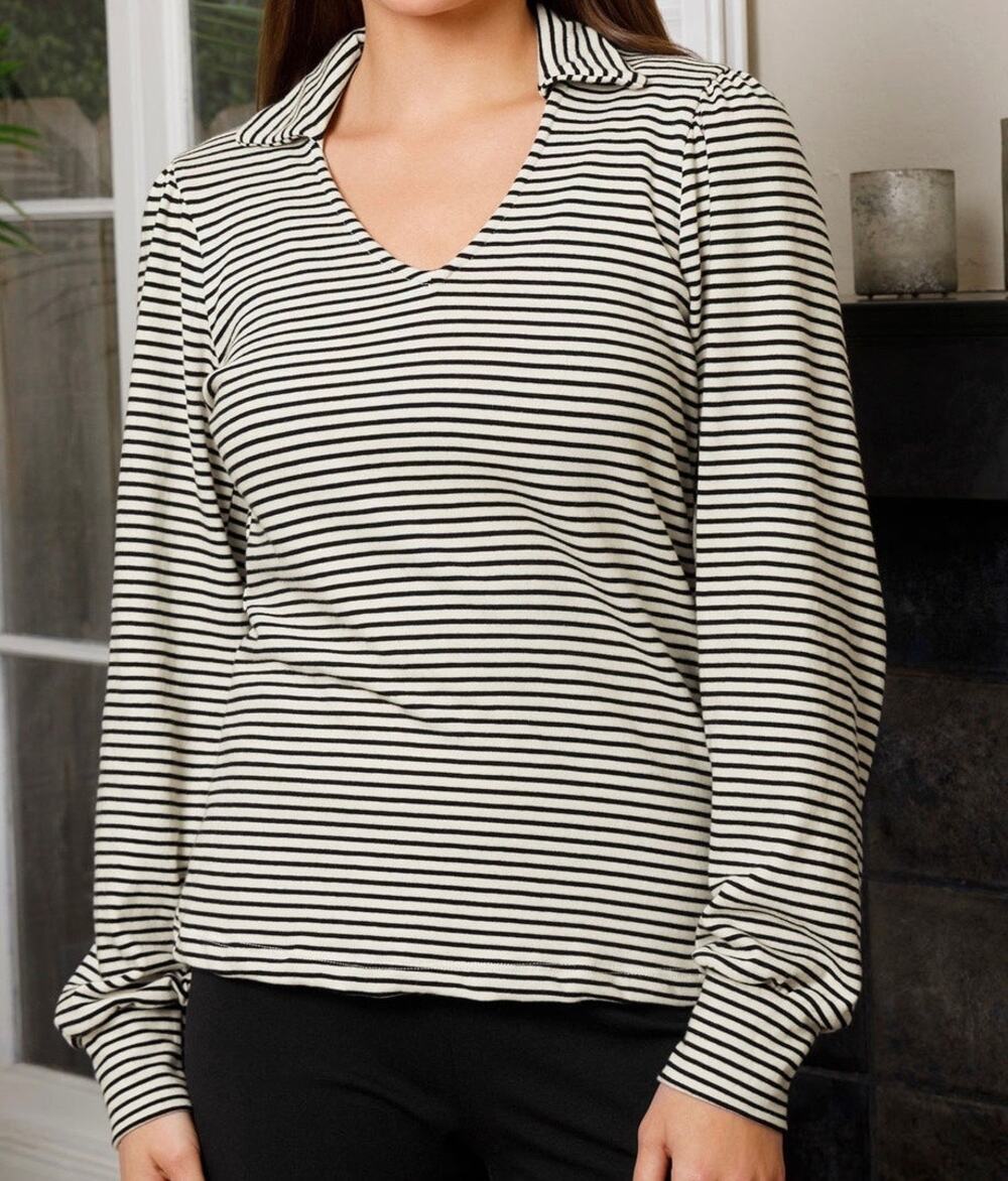 Blue Canoe Organic Stripe Pouf Sleeve Size XL